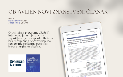 Objavljen rad o učincima programa „Zaželi“ na lokalna tržišta rada